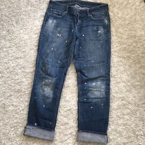 Express Distressed Boyfriend Capri Jeans